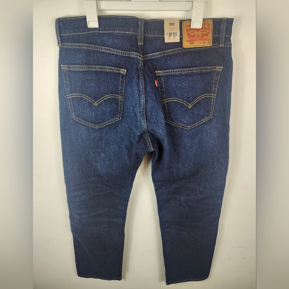 Levi's 505 Men's 36x30 Dark Wash Stretch Blue Jeans 99% Cotton NWT - Picture 3 of 8